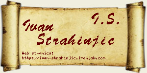 Ivan Strahinjić vizit kartica